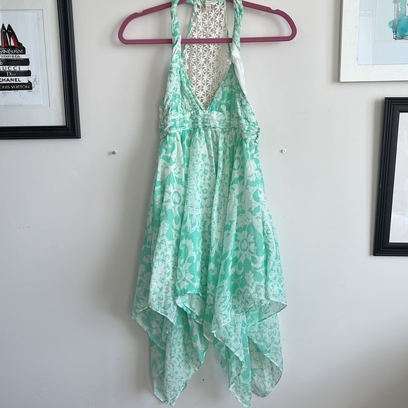 GUESS GREEN TWISTED STRAP HIGH LOW DRESS SIZE 2 - Picture 3 of 10